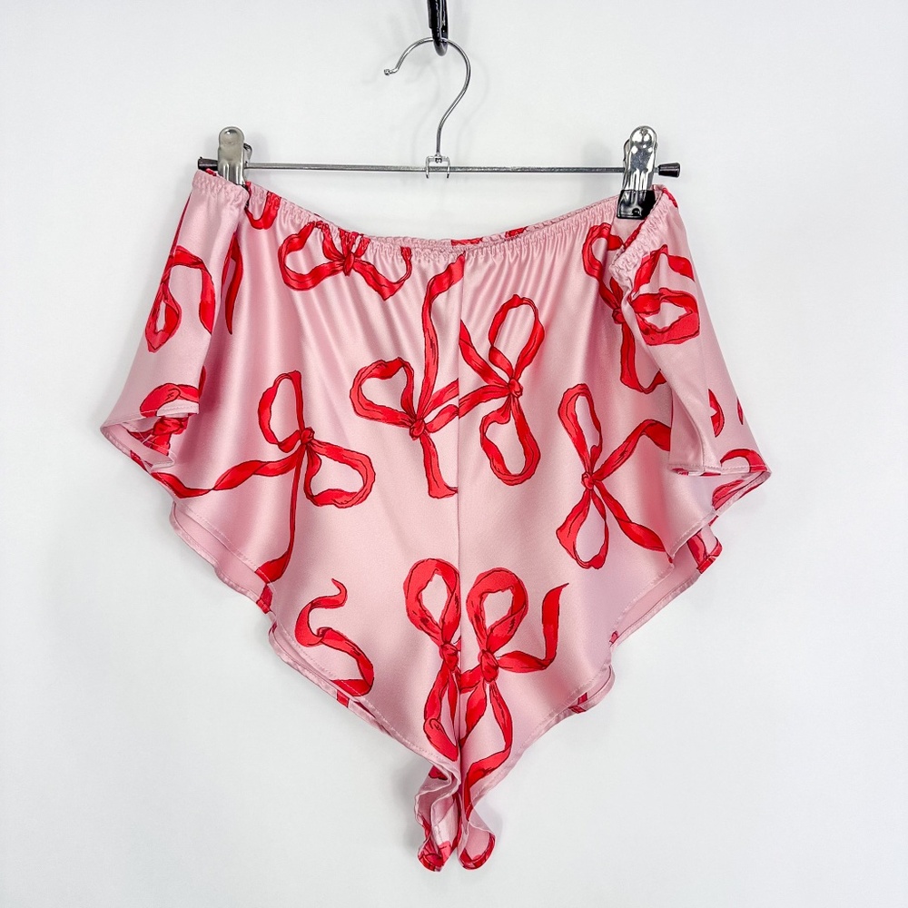Victoria's Secret Red Bow Satin Cheeky Shorts